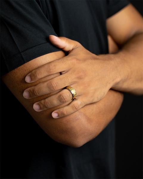 8 mm Titanring mit Silber- und Gold-Finish - Timor Silver Gold